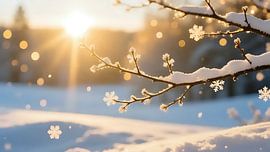 Des branches tendres à la lueur de l'or