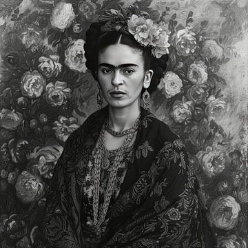 Frida Poster Noir et Blanc sur Niklas Maximilian