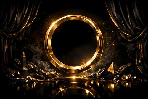 Golden Portal in the Shadow Hall