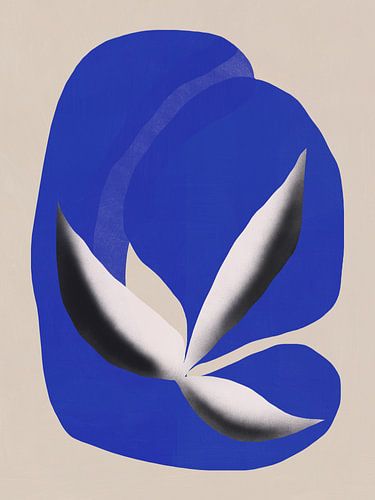 Abstrakte blaue botanische Form