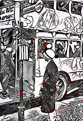 Vrouw bij de bushalte