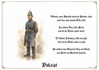 Polizist – Zunftbild mit Gedicht
