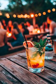 Summer cocktails at the dinner table by Poster Art Shop