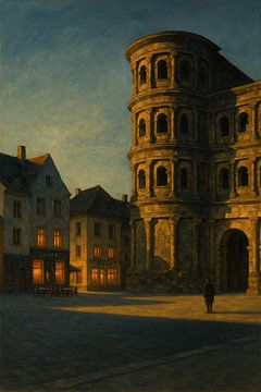 Lumière dorée sur la Porta Nigra - Art mural allemand atmosphérique sur Travel Shop