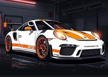 Porsche 911 GT3 RS White Orange 2 by MIROKKU