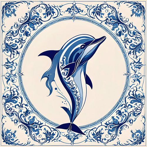 Delftsblauw Dolfijn