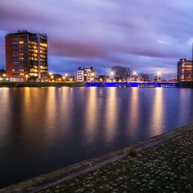 Hemelwater Wateringse Veld Den Haag in blauwe uurtje von Esther van Lottum-Heringa