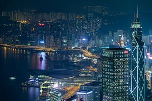 Hong Kong, la Chine de nuit (panorama)