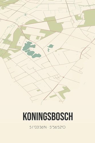 Vintage landkaart van Koningsbosch (Limburg)