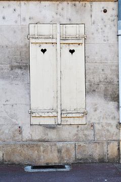 Gable with French shutters with hearts by Blond Beeld
