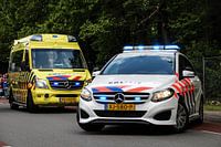 Mercedes B class police and ambulance with optical signals.