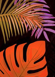 TROPICAL LEAVES & BLACK no2c