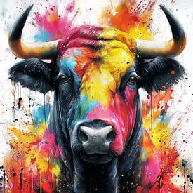 Bunter Stier Pop Art von ARTemberaubend
