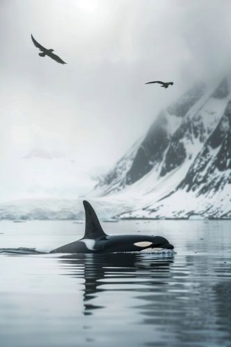 Géant noir dans l'eau froide