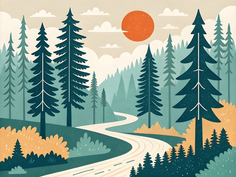 Winding Through the Whispering Pines by Artistic