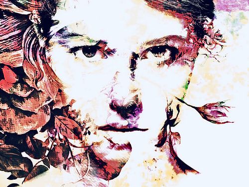 Piercing Gaze | Ein farbenfrohes Porträt einer Frau mit einem durchdringenden Blick.