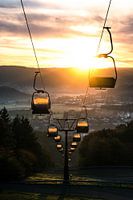 Cable car at sunrise