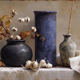 Vasen aus blauem Ton von Blickfänger Gemälde