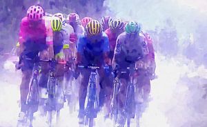 führende Gruppe von Radfahrern bei der Tour de France von Paul Nieuwendijk