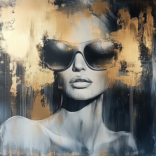 Elegant female portrait modern art