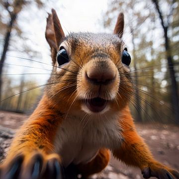 Funny squirrel very close by YArt