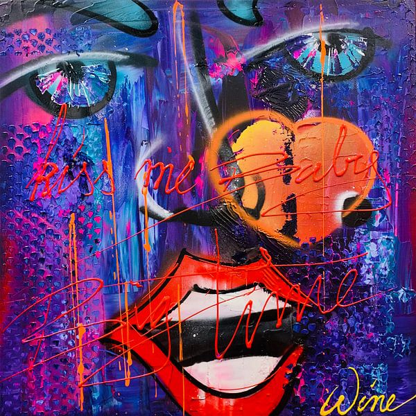 Kiss me big time by Geoffrey Wijn - WINE ART GALLERY