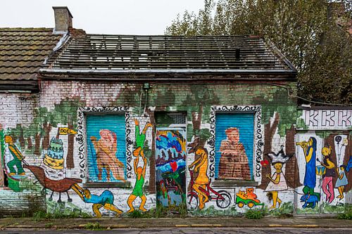 Ghost town Doel (Antwerp): dilapidated house