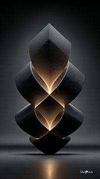 Abstraktes Schwarz mit zartem Gold