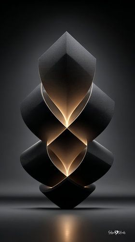 Abstraktes Schwarz mit zartem Gold