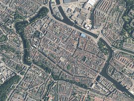 Luftaufnahme des Zentrums von Alkmaar von Maps Are Art