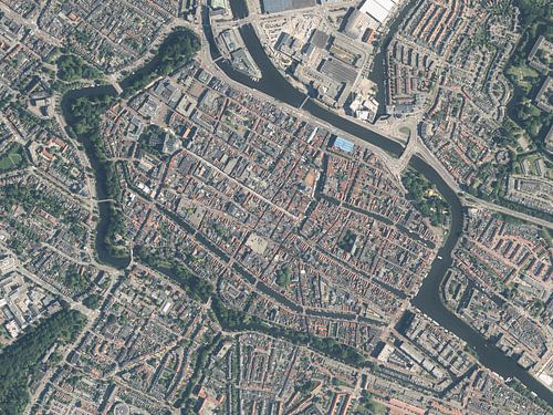 Luchtfoto van het centrum van Alkmaar