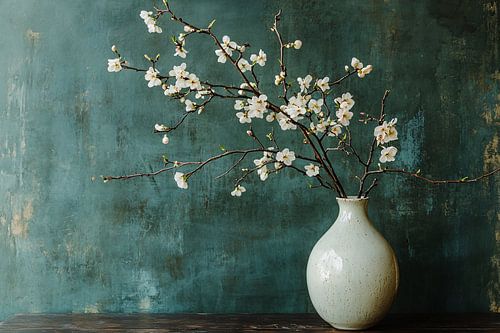 Bloesemtakken in keramische vaas