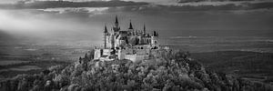 Burg Hohenzollern. Schwarzweiss Bild.