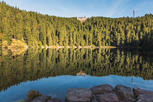 Weerspiegeling in de Mummelsee met de Hornisgrinde in het Zwarte Woud
