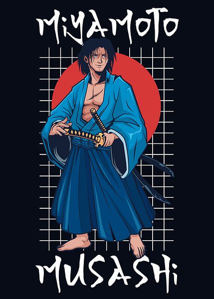 Miyamoto Musashi mit zwei Schwertern von Pixelbull Design