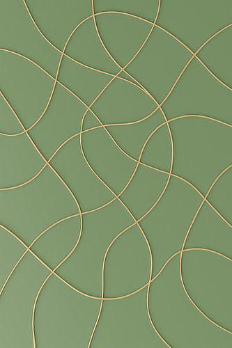 Modern Verspielte Linien in modernem Relief in Olivgrün