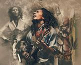 Bob Marley Vintage-Portrait-Reggae von Bert Hooijer Miniaturansicht