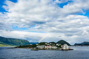 Blick auf die Stadt Alesund in Norwegen