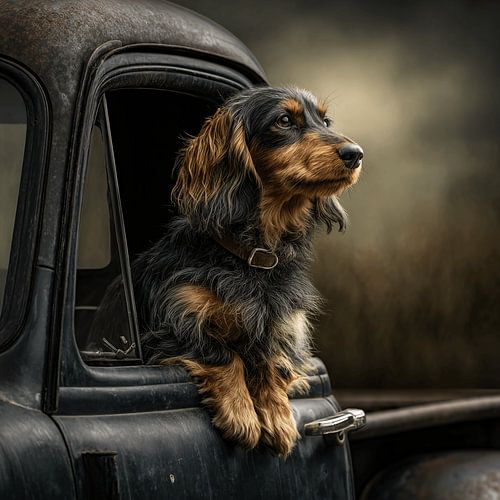 The Rough-Haired Dachshund and His Rusty Throne | King of the Old Pick-up