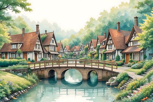 Illustration du village lacustre de Giethoorn