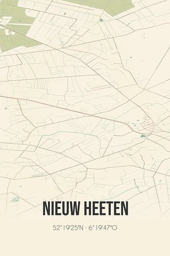 Vintage landkaart van Nieuw Heeten (Overijssel)