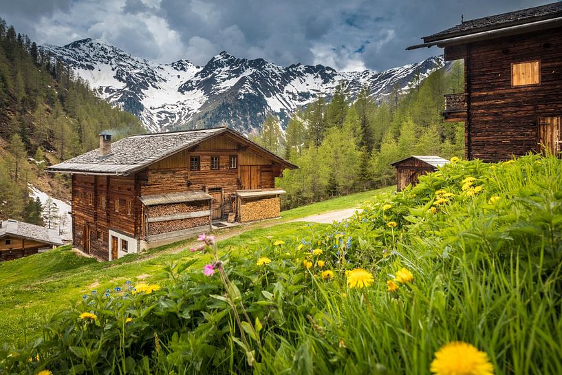 Huts on the Oberstalleralm (1,870 m) in the rear Villgratental valley by Christian Müringer