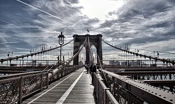 Op de Brooklyn bridge, New York City.