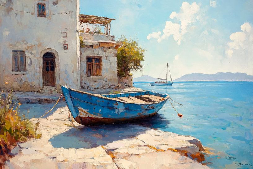 Blue boat silence by Poster Art Shop