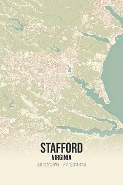 Vintage landkaart van Stafford (Virginia), USA. van Rezona