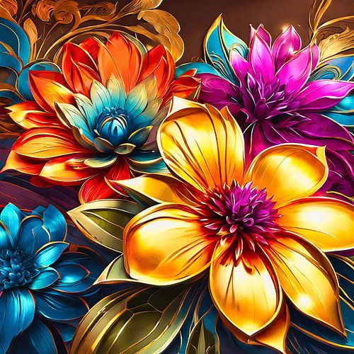 Moderne en abstracte bloemen