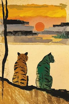 Resting Tigers by treechild .