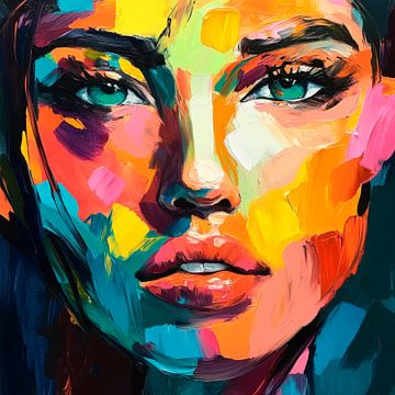 Colour explosion on the face by Poster Art Shop