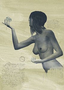 Erotik nackt - Eine nackte Frau mit einer Blume in der Hand.