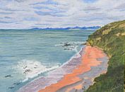 New Zealand, Zuidereiland. Acryl schilderij van Marlies Huijzer. van Martin Stevens thumbnail